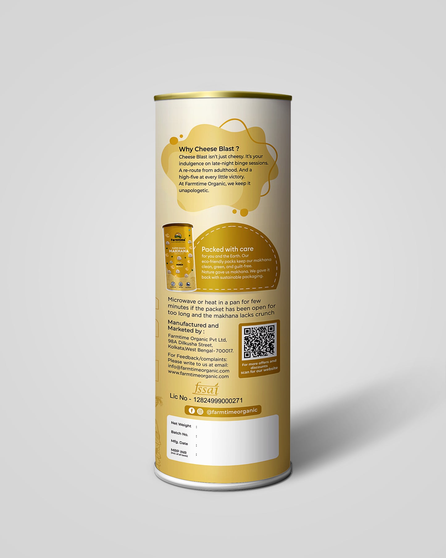 Cheese Blast Makhana – 100g Jar