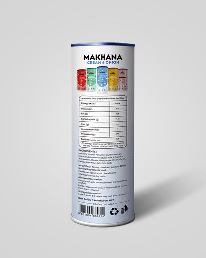 Cream & Onion Makhana – 100g Jar