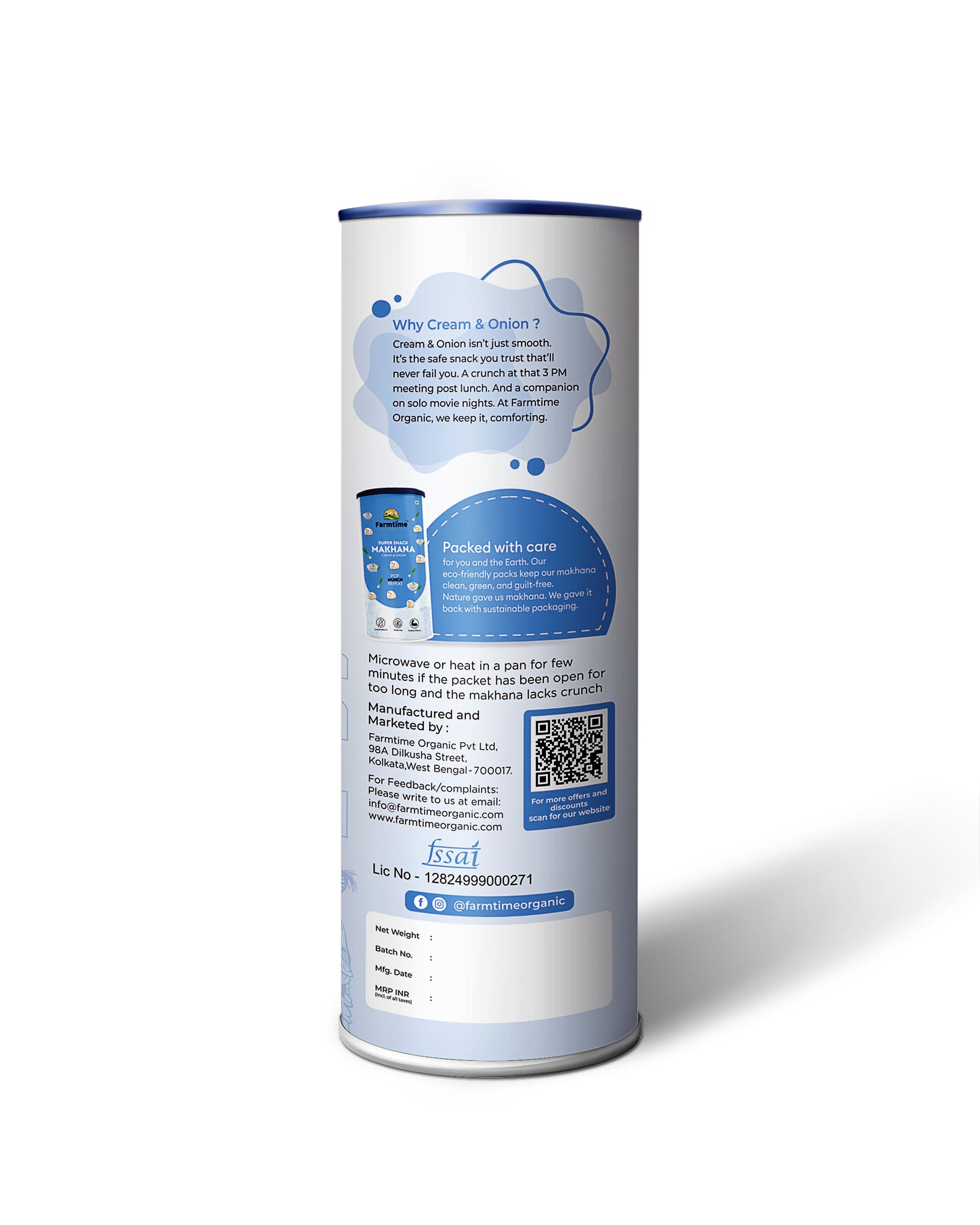 Cream & Onion Makhana – 100g Jar