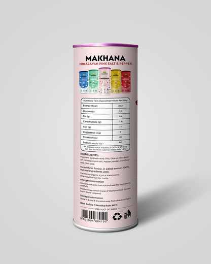 Himalayan Pink Salt & Pepper Makhana – 100g Jar
