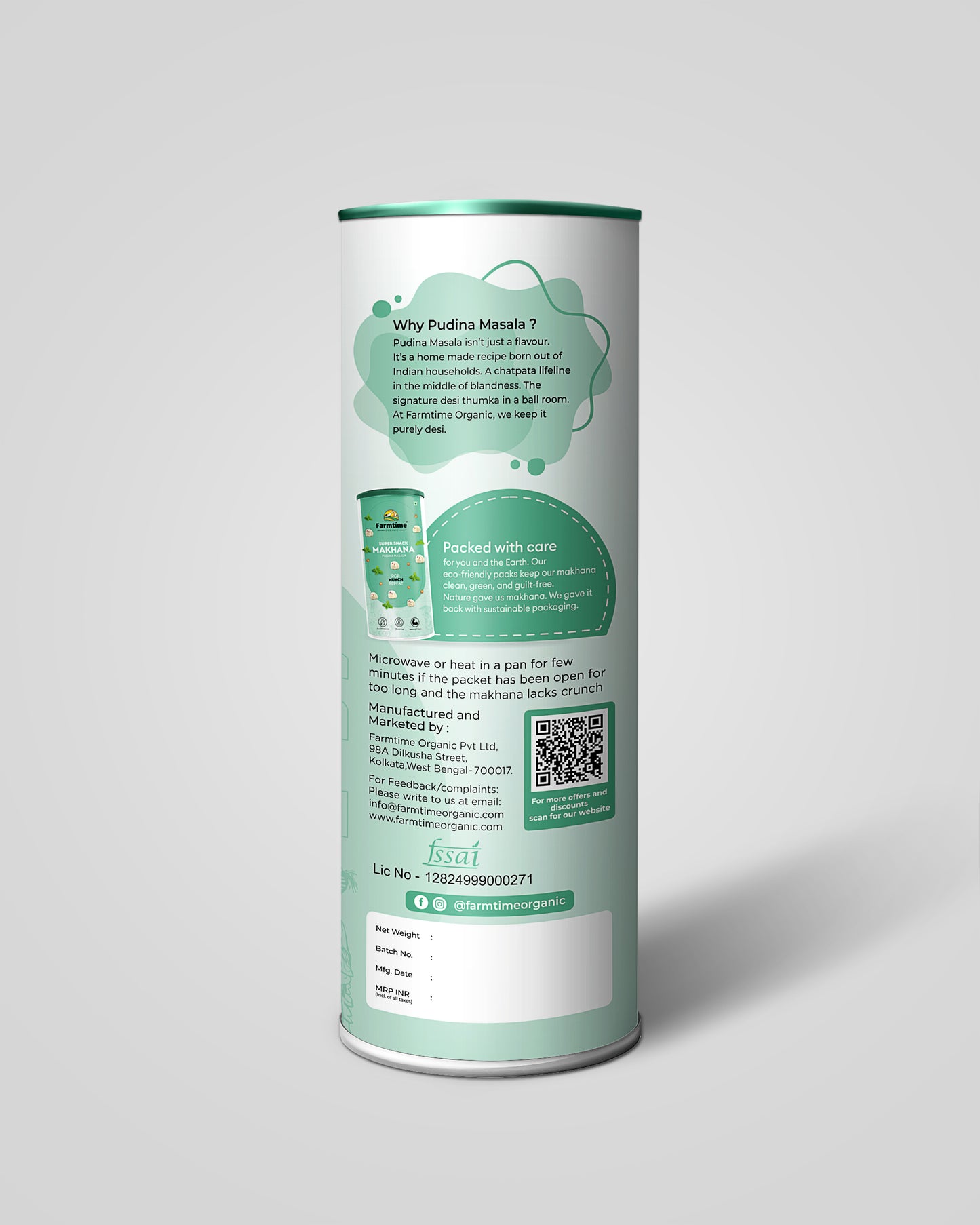 Pudina Masala Makhana – 100g Jar