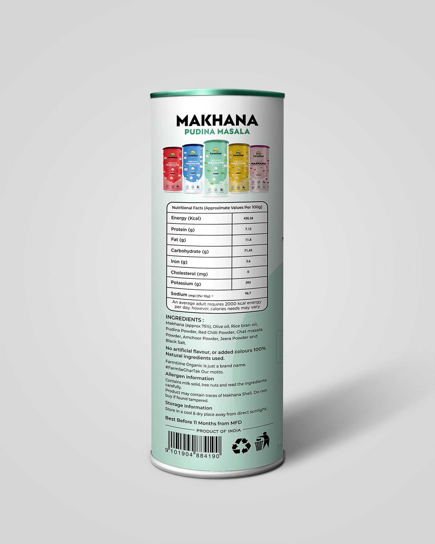 Pudina Masala Makhana – 100g Jar