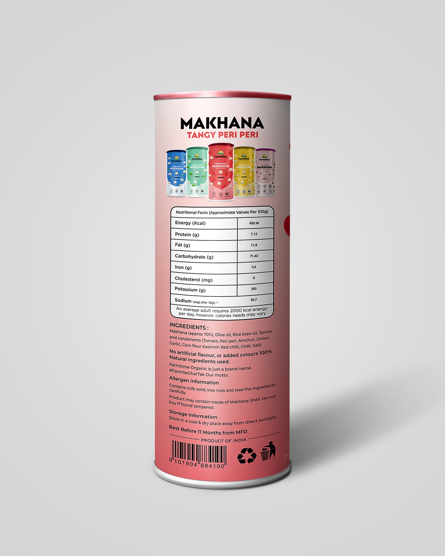 Tangy Peri Peri Makhana – 100g Jar