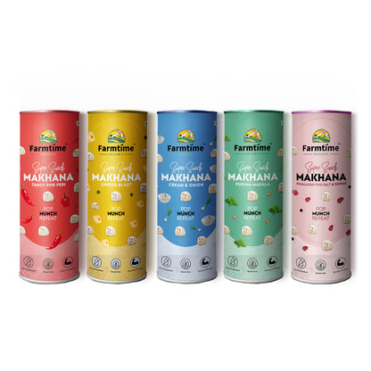 Pudina Masala  + Tangy Peri Peri + Cheese Blast + Cream & Onion + Himalayan Pink Salt Combo of 5